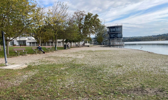 L’area in riva al lago, alla Schiranna, dove era previsto il cinema all’aperto