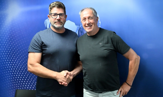 Coach Massimo Da Rin col presidente Carlo Bino (foto Puricelli, Blitz)