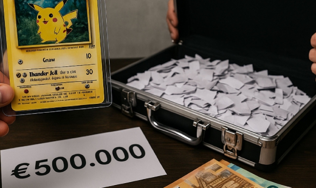 Una figurina preziosa acquistata con una valigetta di carta straccia (immagine generata da IA)