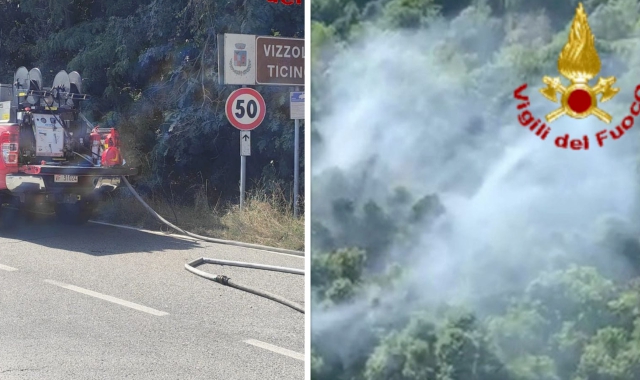 Fiamme nei boschi tra Somma e Vizzola