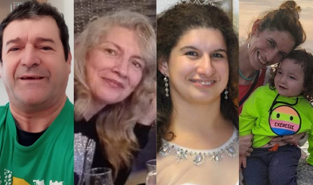 Da sinistra: Mauro Visconti, Nydia Zoila Albuquerque Basulto, Carla Stephany Visconti e Silvana Visconti con la piccola Summer