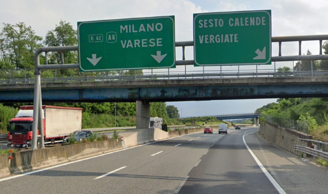 Nella notte tra giovedì e venerdì sarà chiuso il tratto tra Castelletto Ticino e Sesto Calende-Vergiate sulla D08 (foto Google Maps)