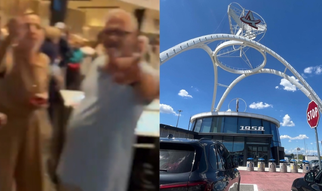 Un frame del video ripreso con il telefonino dall’uomo aggredito e l’area di sosta dove sono avvenuti i fatti