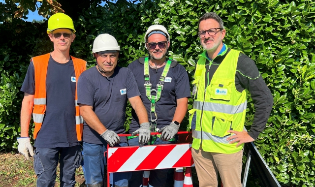 Emanuele Gallazzi, Gianfranco Nobile, Gianluca Liggieri e il responsabile prevenzione e protezione Marco Carrega