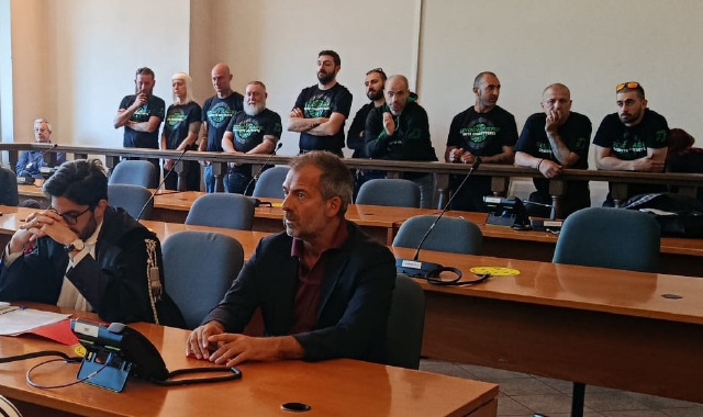 I militanti dell’associazione di estrema destra in aula in Tribunale durante il processo al loro leader Alessandro Limido per aver diffamato il giornalista di Repubblica Paolo Berizzi