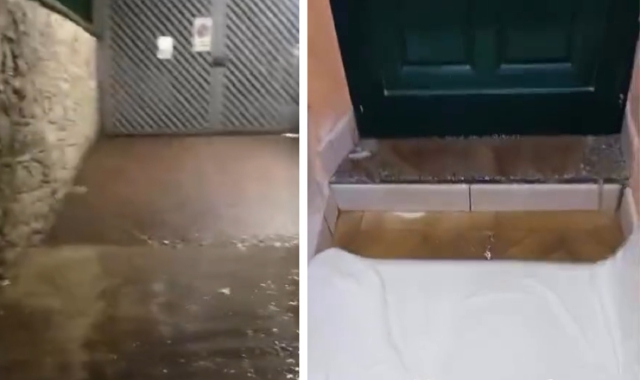 L’acqua è entrata anche all’interno delle case come si vede nei video pubblicati sui social