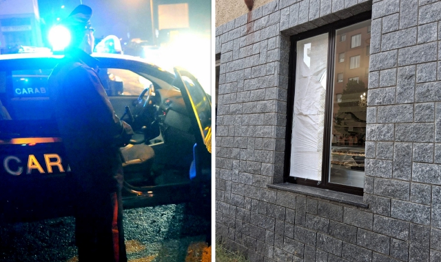 Ladro ferito dopo la spaccata, arrivano i carabinieri