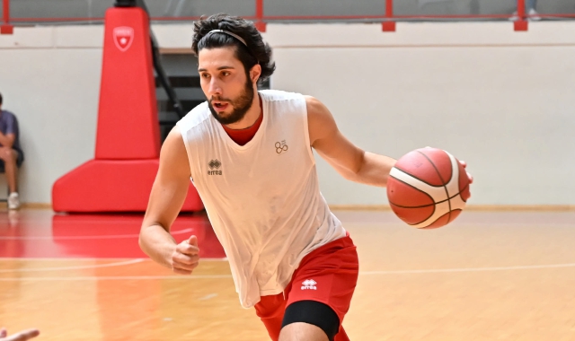 Davide Alviti in uno dei primi allenamenti per il suo secondo anno in Openjobmetis