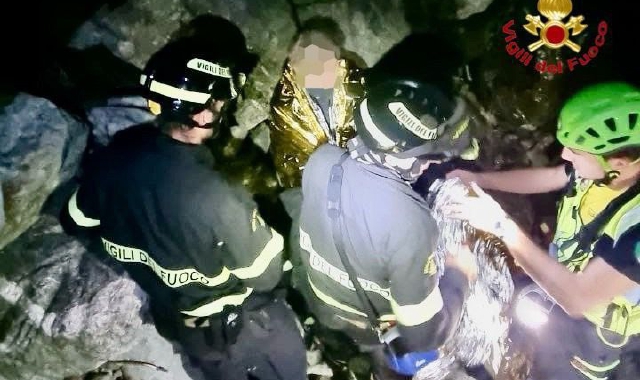 Le operazioni di soccorso della turista  tedesca