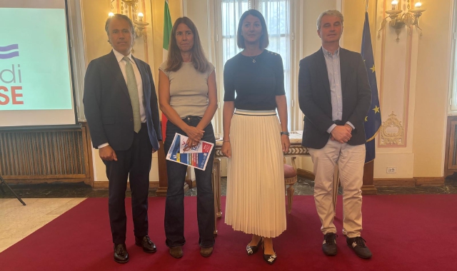 Mauro Vitiello, Michela Ferro (organizzatrice della Fiera di Varese), Ivana Perusin e Davide Galimberti alla presentazione
