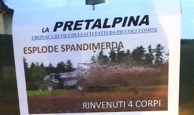 Uno dei manifesti comparsi nel 2022 a Gazzada Schianno