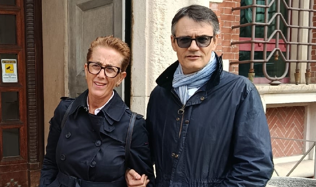 Marta Criscuolo e Fabio Ambrosetti fuori dal Tribunale di Varese