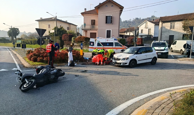 Scontro tra auto e scooter: paura a Besozzo