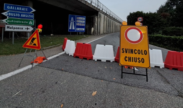 Cassano-Busto, code infinite con la chiusura dell’ingresso della 336