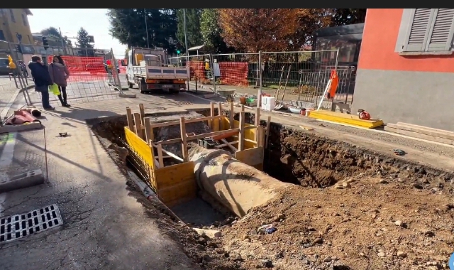 Il cantiere che ha comportato la chiusura della strada