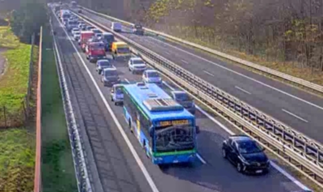 La coda sull’Autolaghi tra Solbiate e Castronno