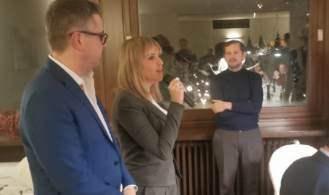 L’europarlamentare della Lega, Silvia Sardone, alla cena natalizia della Lega alle Grotte di Valganna