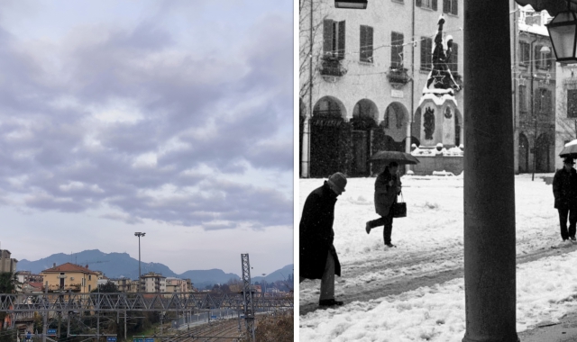 Il cielo oggi sopra Varese e la nevicata in città del 25 dicembre 2000